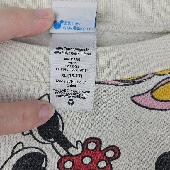 MICKEY AND FRIENDS Sweatshirt All Over Print Womens XL Cotton Blend CUTE - Picture 6 of 10
